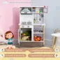 Cocina Infantil de Madera para Niños de +3 Años con Altura Ajustable Luz y Sonidos 60x30,5x93,2 cm Blanco