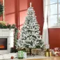 Árbol de Navidad Artificial 180 cm con Nieve Ignífugo con 750 Ramas Decoración Navideña para Interiores Verde