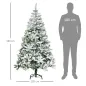 Árbol de Navidad Artificial 180 cm con Nieve Ignífugo con 750 Ramas Decoración Navideña para Interiores Verde