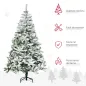 Árbol de Navidad Artificial 180 cm con Nieve Ignífugo con 750 Ramas Decoración Navideña para Interiores Verde