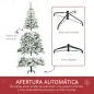 Árbol de Navidad Artificial 180 cm con Nieve Ignífugo con 750 Ramas Decoración Navideña para Interiores Verde