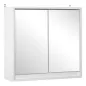 Armario de Baño con Espejo con 2 Puertas y Balda Ajustable Mueble Colgante de Estilo Moderno 48x14,5x45 cm Blanco