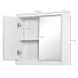 Armario de Baño con Espejo con 2 Puertas y Balda Ajustable Mueble Colgante de Estilo Moderno 48x14,5x45 cm Blanco