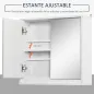 Armario de Baño con Espejo con 2 Puertas y Balda Ajustable Mueble Colgante de Estilo Moderno 48x14,5x45 cm Blanco