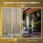 Árbol de Abedul Altura 150 cm con 96 Luces LED IP44 Blanco Cálido Decoración para Interiores 22x22x150 cm Blanco