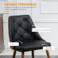 Set de 2 Sillas de Comedor Modernas con Asiento Tapizado en Cuero Sintético y Patas de Acero 50,5x59x82 cm Negro