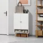 Mueble Zapatero con 2 Puertas Armario de Zapatos para 15 Pares de Zapatos para Pasillo Entrada 60x33x100cm Blanco