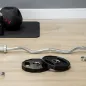 Conjunto de 2 Discos de Pesas de 5 kg con Orificio de 50 mm para Entrenamiento de Fuerza Ø24x3,5 cm Negro