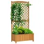 Jardinera con Celosía de Madera para Enredaderas Cultivo de Plantas para Patio Terraza 90x45x180 Madera Natural