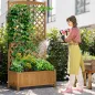 Jardinera con Celosía de Madera para Enredaderas Cultivo de Plantas para Patio Terraza 90x45x180 Madera Natural