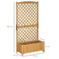 Jardinera con Celosía de Madera para Enredaderas Cultivo de Plantas para Patio Terraza 90x45x180 Madera Natural