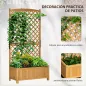 Jardinera con Celosía de Madera para Enredaderas Cultivo de Plantas para Patio Terraza 90x45x180 Madera Natural