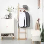 Perchero de Pie de Bambú Estilo Moderno con Ganchos y Barras para Entrada Pasillo Dormitorio 36x24x168 cm Natural
