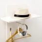 Perchero de Pared con 4 Ganchos y Estante con Barra de Aluminio para Entrada Pasillo 50x23,5x160 cm Blanco