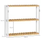 Estantería de Pared de Bambú con 3 Estantes Flotantes para Salón Dormitorio Cocina 60x15x54 cm Natural y Blanco