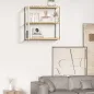 Estantería de Pared de Bambú con 3 Estantes Flotantes para Salón Dormitorio Cocina 60x15x54 cm Natural y Blanco