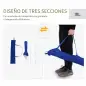 Sombrilla de Playa Ajustable con Mástil de Metal Toldo Inclinable Protección UV y Bolsa de Transporte Ø160x205 cm Azul