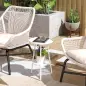 Mesa de Jardín Redonda de 2 Niveles con Bordes Elevados Bandeja Inferior para Exterior e Interior Ø32x51 cm Blanco