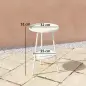 Mesa de Jardín Redonda de 2 Niveles con Bordes Elevados Bandeja Inferior para Exterior e Interior Ø32x51 cm Blanco