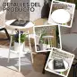 Mesa de Jardín Redonda de 2 Niveles con Bordes Elevados Bandeja Inferior para Exterior e Interior Ø32x51 cm Blanco