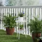 Mesa de Jardín Redonda de 2 Niveles con Bordes Elevados Bandeja Inferior para Exterior e Interior Ø32x51 cm Blanco