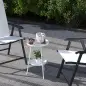Mesa de Jardín Redonda de 2 Niveles con Bordes Elevados Bandeja Inferior para Exterior e Interior Ø32x51 cm Blanco