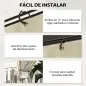 Paredes Laterales de Sustitución para Pérgola 3x3 m con Protección UV Ventanas Transparentes y Cortinas Ajustables Crema