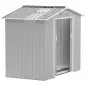 Caseta de Jardín 213x130x185 cm con Puertas Correderas y Claraboya para Almacenamiento de Herramientas Gris Plata