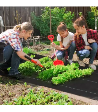 Malla Geotextil 2x25 m Malla de Jardín contra Malas Hierbas 60 g/m² Rollo de Malla Antimaleza Negro