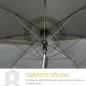 Sombrilla de Playa con Protección UV50+ Mástil de Ø32 mm y Toldo Ajustable Ø180x209 cm Gris Oscuro