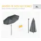 Sombrilla de Playa con Protección UV50+ Mástil de Ø32 mm y Toldo Ajustable Ø180x209 cm Gris Oscuro