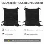 Conjunto de 2 Cojines para Silla 50x98x8 cm con Respaldo 6 Cordones de Fijación para Jardín Terraza Balcón Negro