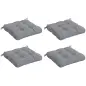 Conjunto de Cojines para Sillas de Comedor y Jardín Impermeable y Anti-UV con 2 Cordones de Fijación 48x48x10 cm Gris