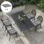 Conjunto de Cojines para Sillas de Comedor y Jardín Impermeable y Anti-UV con 2 Cordones de Fijación 48x48x10 cm Gris
