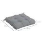 Conjunto de Cojines para Sillas de Comedor y Jardín Impermeable y Anti-UV con 2 Cordones de Fijación 48x48x10 cm Gris