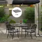 Conjunto de Cojines para Sillas de Comedor y Jardín Impermeable y Anti-UV con 2 Cordones de Fijación 48x48x10 cm Gris