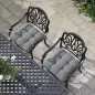 Conjunto de Cojines para Sillas de Comedor y Jardín Impermeable y Anti-UV con 2 Cordones de Fijación 48x48x10 cm Gris