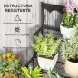 Soporte para Plantas de Tres Niveles con Diseño en Escalera y Estructura Metálica Resistente para Interior y Exterior
