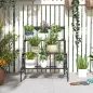 Soporte para Plantas de Tres Niveles con Diseño en Escalera y Estructura Metálica Resistente para Interior y Exterior