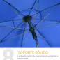Sombrilla de Playa con Protección UV50+ Mástil de Ø32 mm y Toldo Ajustable Ø180x209 cm Azul