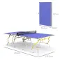 Mesa de Ping Pong Plegable Mesa de Tenis de Mesa Diseño Compacto con Red y Reposapiés Ajustables 274x152,5x76 cm Azul
