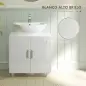 Mueble para Debajo del Lavabo con 2 Puertas 2 Estantes y Sistema Antivuelco para Cuarto Baño 60x35x60 cm Blanco