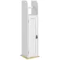Columna de Baño Armario de Baño con Compartimento Abierto Puerta 2 Estantes Ajustables y Portarrollo 20x20x80 cm Blanco