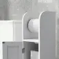 Columna de Baño Armario de Baño con Compartimento Abierto Puerta 2 Estantes Ajustables y Portarrollo 20x20x80 cm Blanco