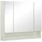 Armario de Baño con Espejo 3 Puertas Estante Ajustable y Compartimento 90x15x75 cm Blanco