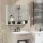 Armario de Baño con Espejo 3 Puertas Estante Ajustable y Compartimento 90x15x75 cm Blanco