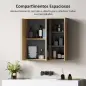 Armario de Baño con Espejo Armario con Espejo para Baño con Estantes Estilo Moderno 60x20x60 cm Madera Natural