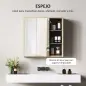 Armario de Baño con Espejo Armario con Espejo para Baño con Estantes Estilo Moderno 60x20x60 cm Madera Natural