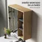 Armario de Baño con Espejo Armario con Espejo para Baño con Estantes Estilo Moderno 60x20x60 cm Madera Natural