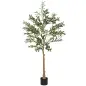 Planta Artificial Decorativa de 150 cm Árbol de Olivo con 720 Hojas y 32 Aceitunas en Maceta para Interior Verde